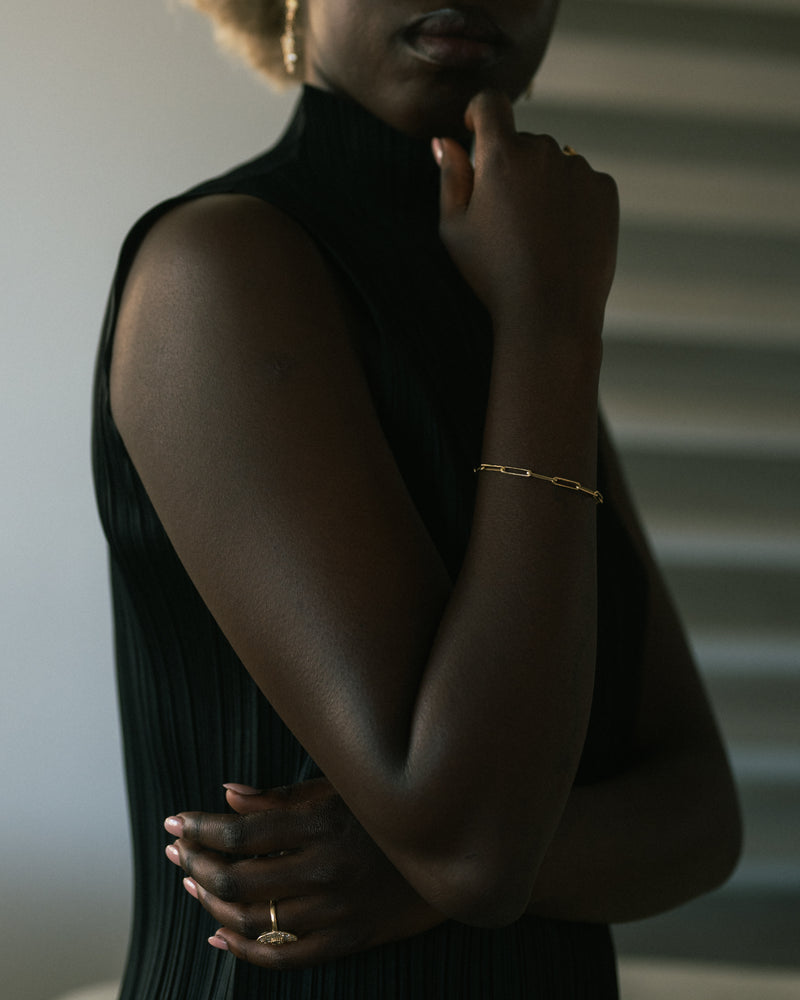 X Gold Link Chain Bracelet