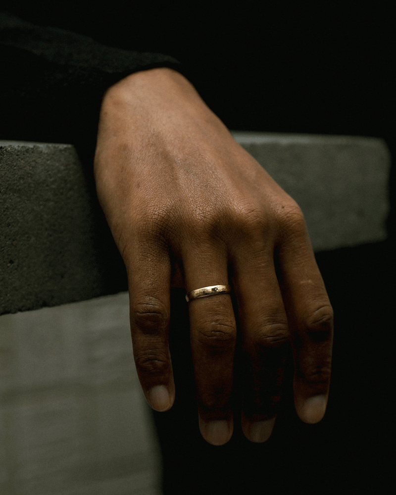XIX 4mm Gold Brushed Flat Wedding Band
