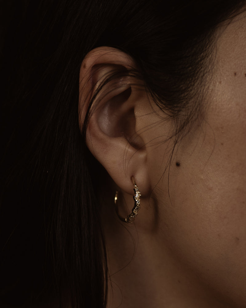 X Legacy Mixed Diamond Large Scatter Hoop Earrings