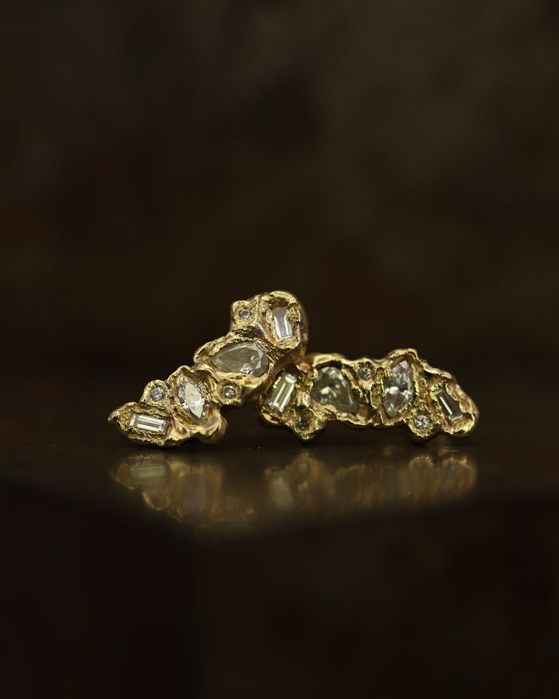 X Legacy Mixed Diamond Scatter Large Stud Earrings