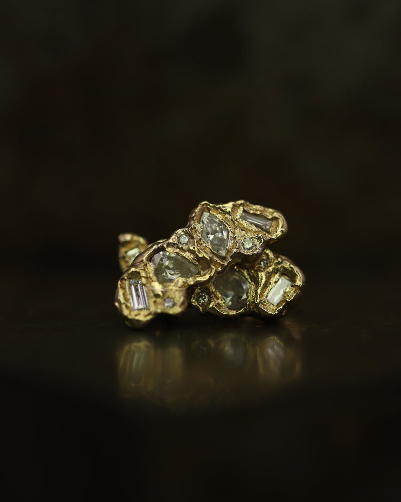 X Legacy Mixed Diamond Scatter Large Stud Earrings