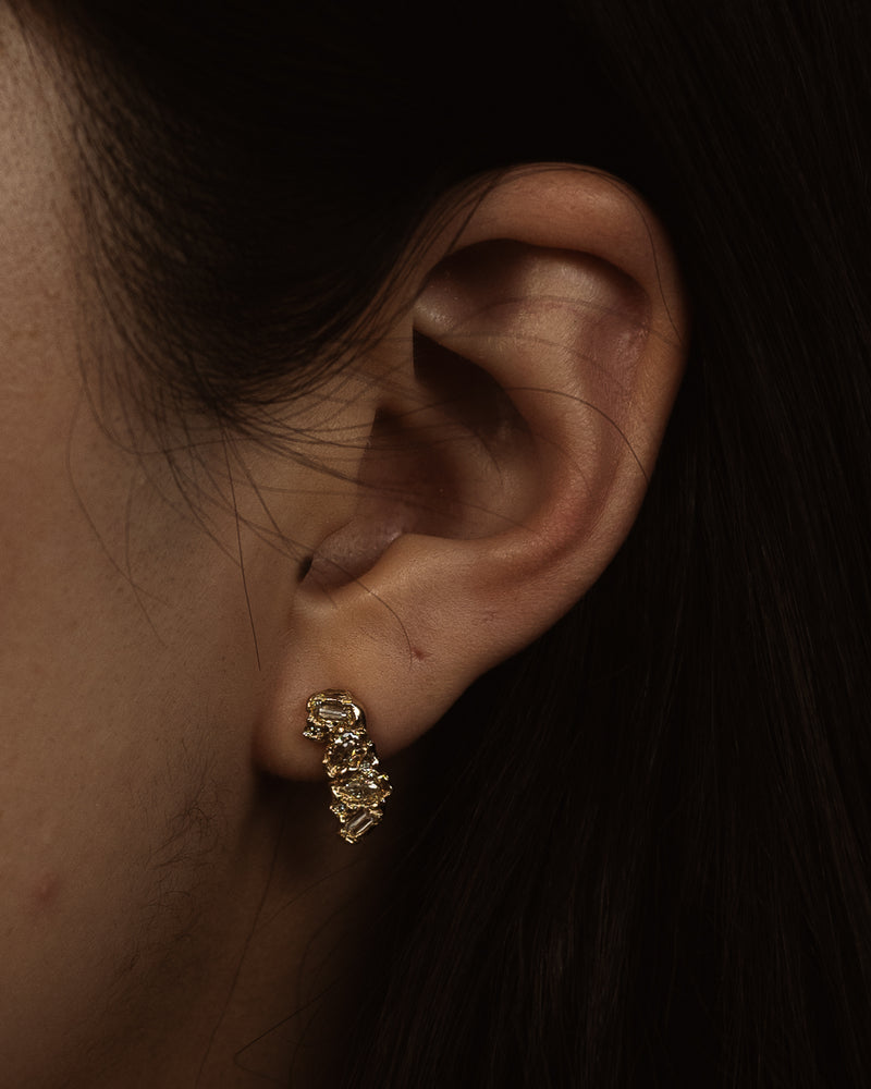 X Legacy Mixed Diamond Scatter Large Stud Earrings