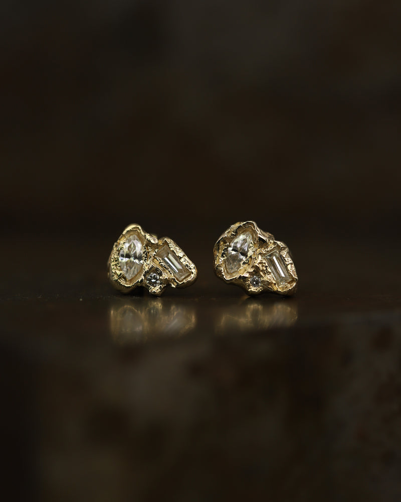 X Legacy Mixed Diamond Scatter Medium Stud Earrings