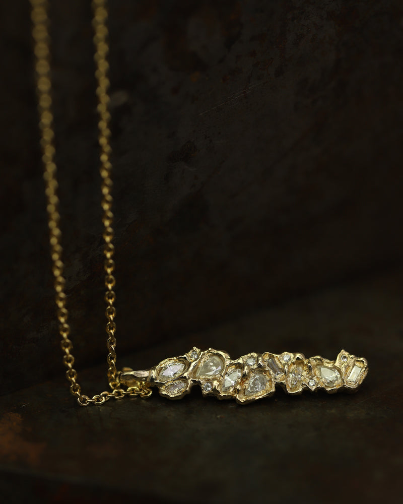 X Legacy Mixed Diamond Scatter Pendant Necklace