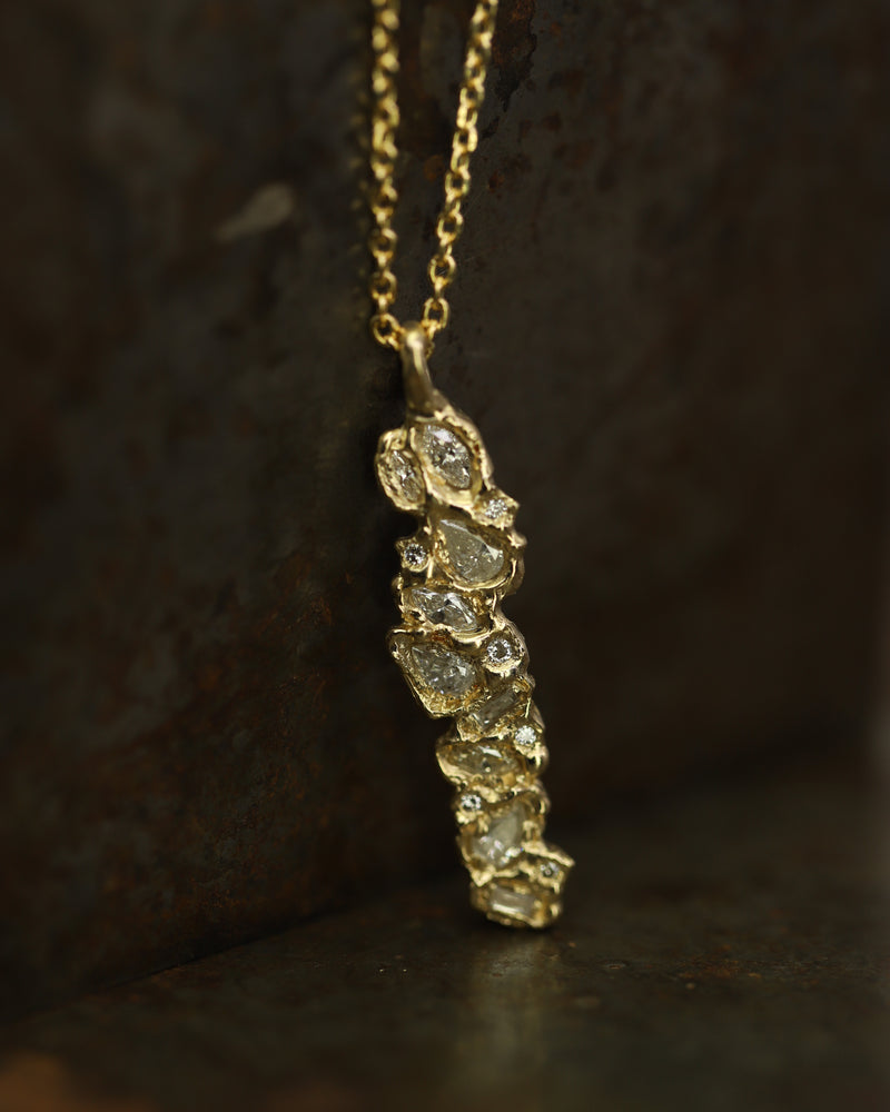 X Legacy Mixed Diamond Scatter Pendant Necklace