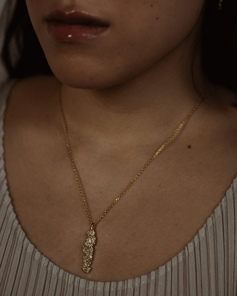 X Legacy Mixed Diamond Scatter Pendant Necklace