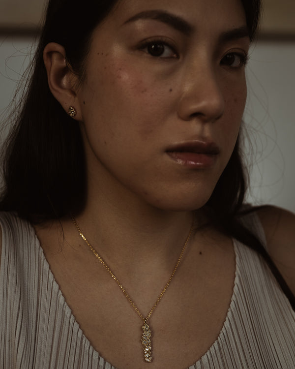 X Legacy Mixed Diamond Scatter Pendant Necklace