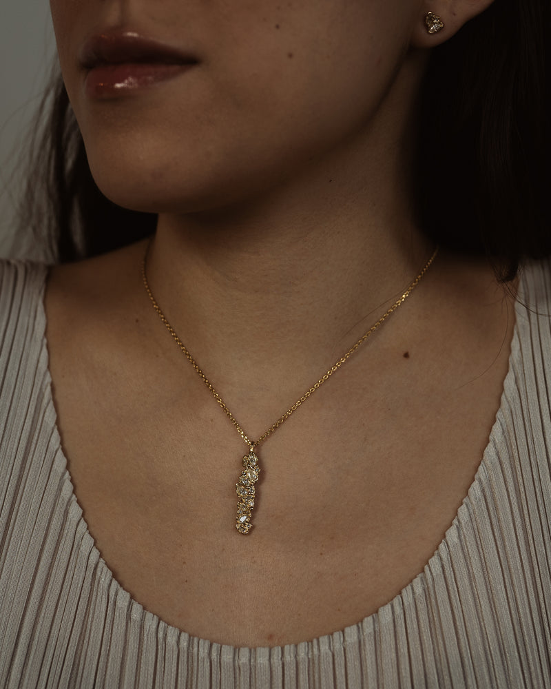 X Legacy Mixed Diamond Scatter Pendant Necklace