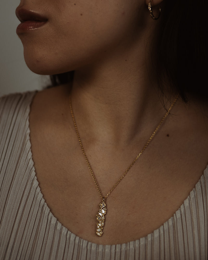 X Legacy Mixed Diamond Scatter Pendant Necklace