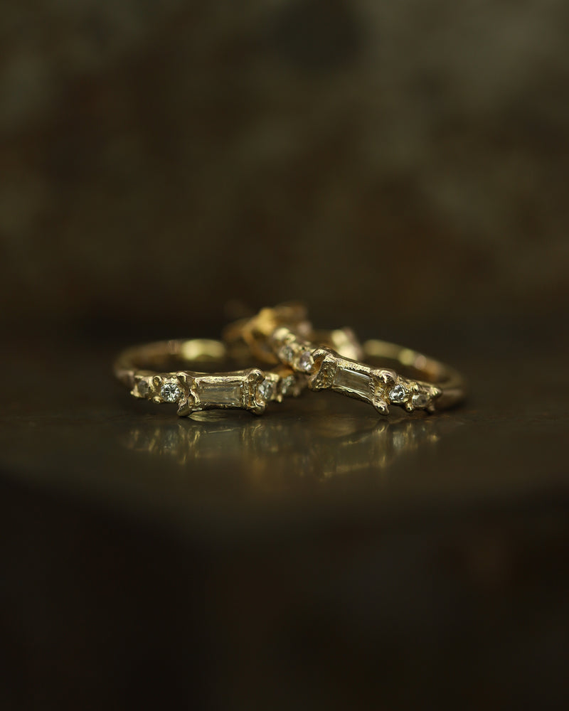 X Lemon Baguette Diamond Scatter Extra Large Stud Earrings