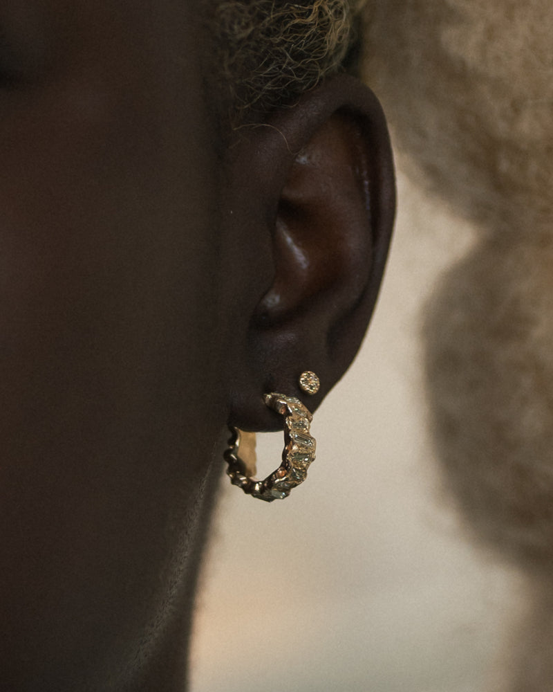 X Lemon Baguette Diamond Scatter Hoop Earrings