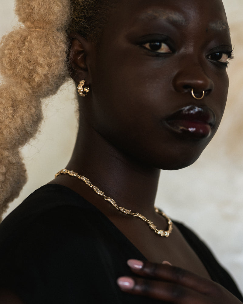 X Lemon Baguette Diamond Scatter Hoop Earrings
