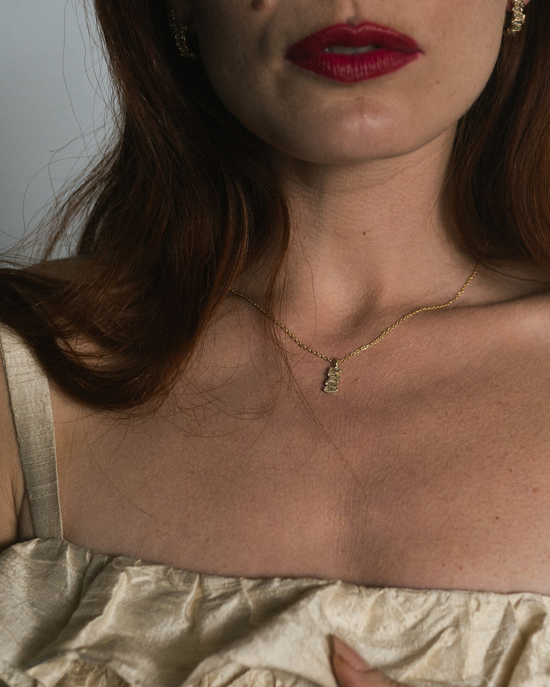 X Lemon Baguette Diamond Scatter Large Pendant Necklace
