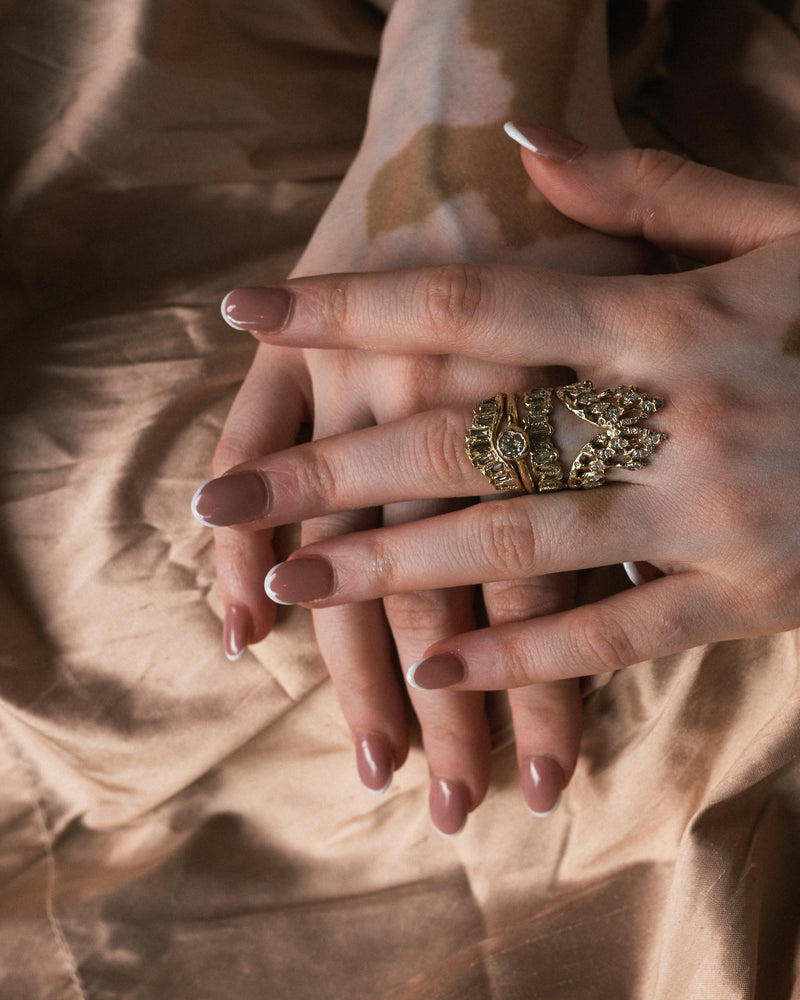 X Molten White Baguette Diamond Eternity Scatter Ring