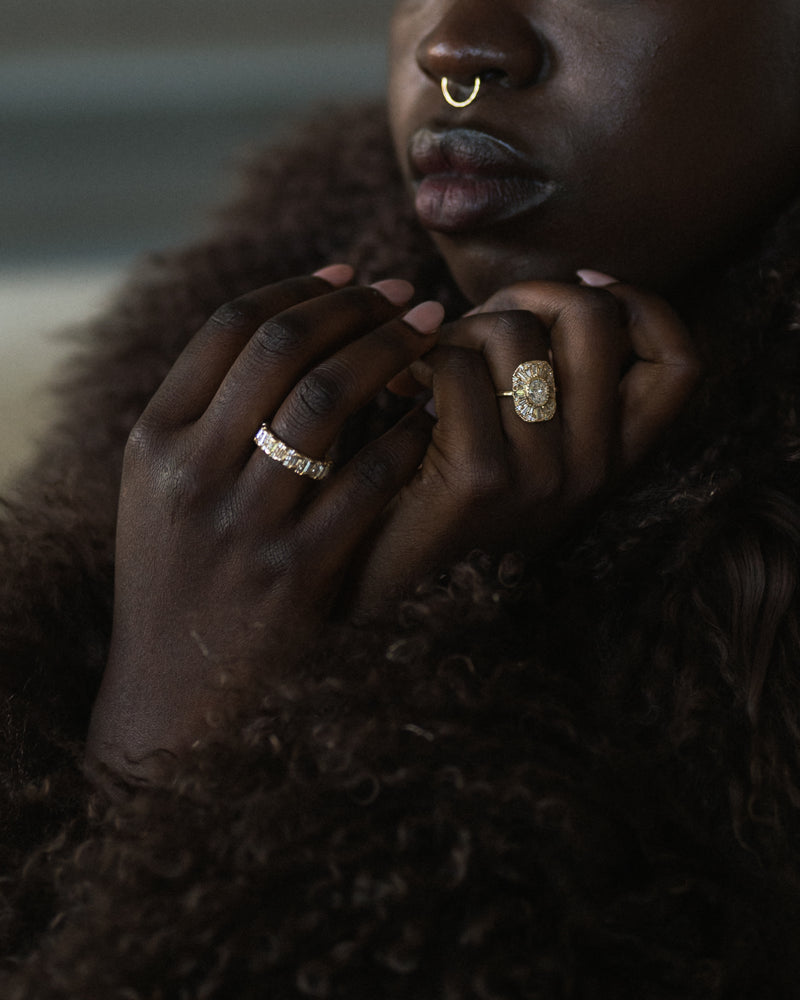 X OOAK White Diamond Legacy Cocktail Ring