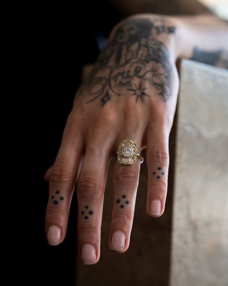 X OOAK White Diamond Legacy Cocktail Ring