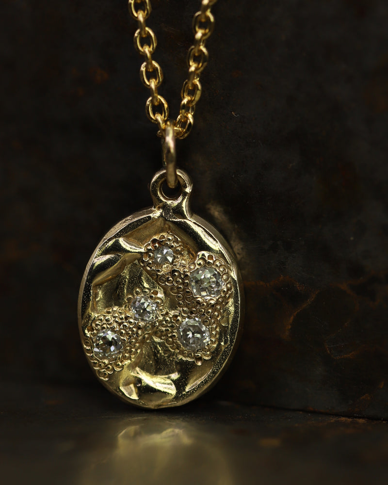 X Old Cut Small Oval Pendant Necklace