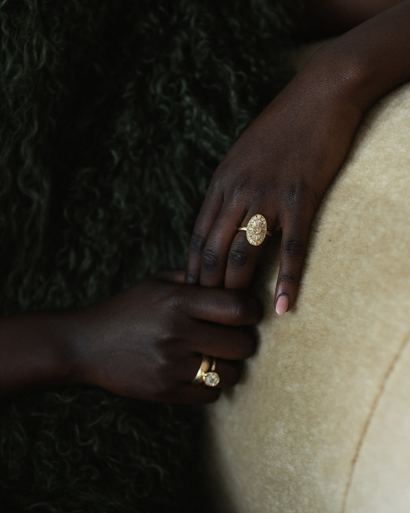 X Oval Scatter Legacy Cocktail Ring