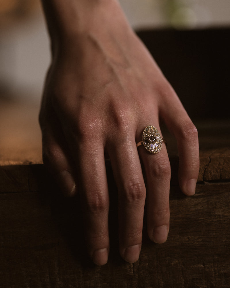 X Oval Scatter Legacy Cocktail Ring