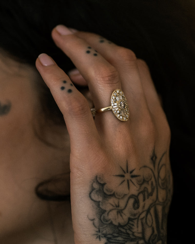 X Oval Scatter Legacy Cocktail Ring