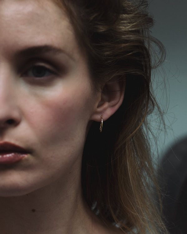 X Textured Hoop Earrings