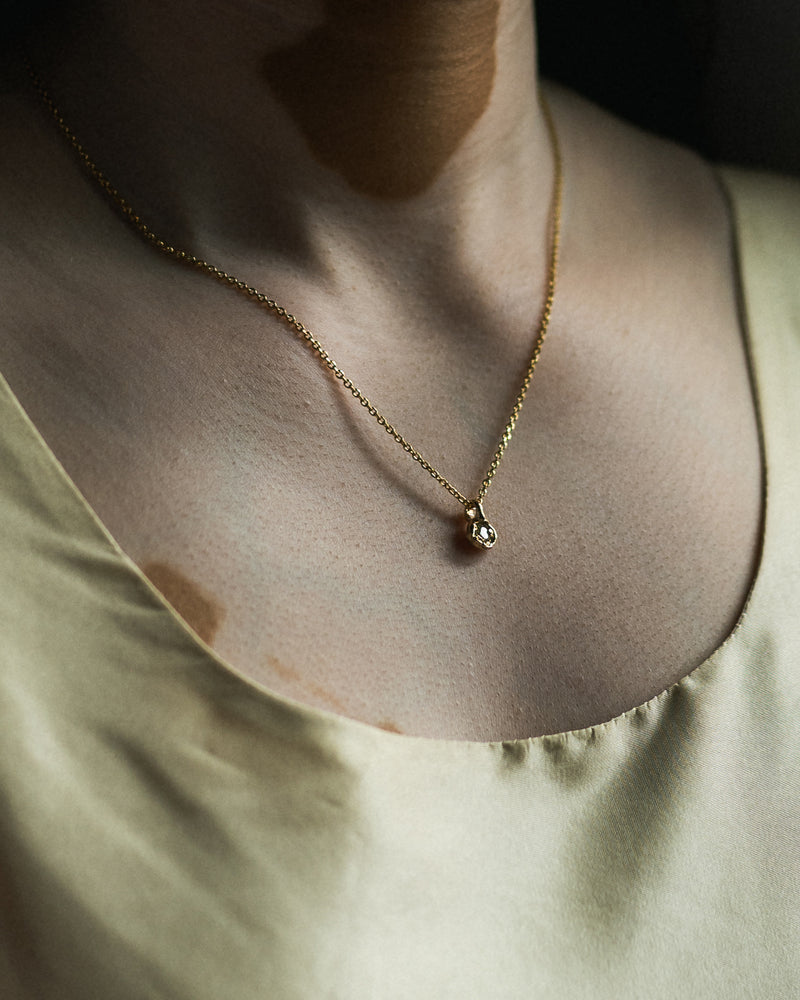 X 0.6ct Salt & Pepper Brilliant Cut Diamond Nugget Pendant Necklace