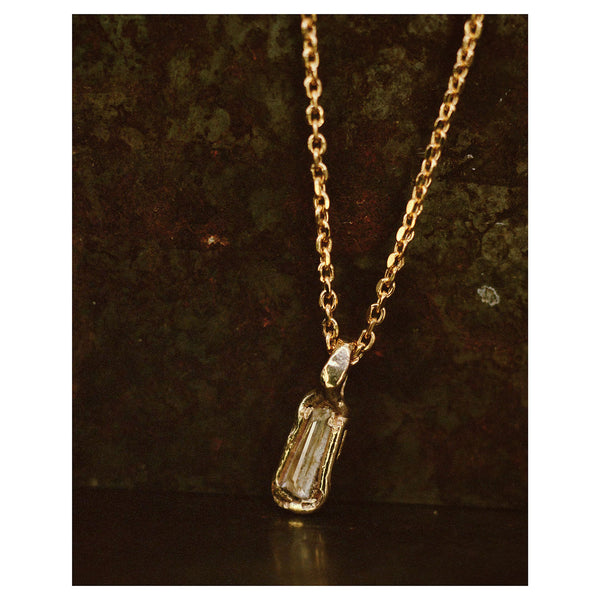 X White Baguette Diamond Pendant Necklace