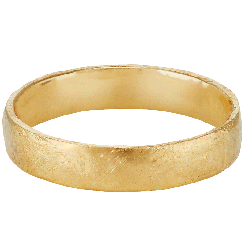 XIX 4mm Gold Brushed Flat Wedding Band