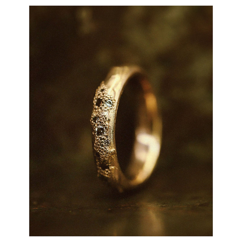 LX 4mm Champagne Diamond Scatter Ring