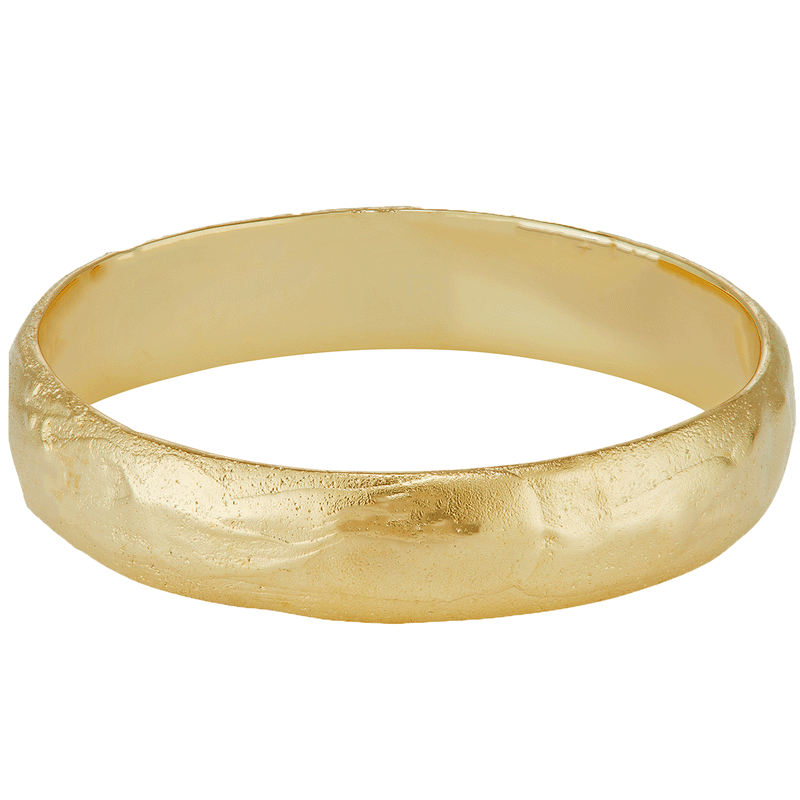 XIX 4mm Gold Erosive Court Shape Wedding Band
