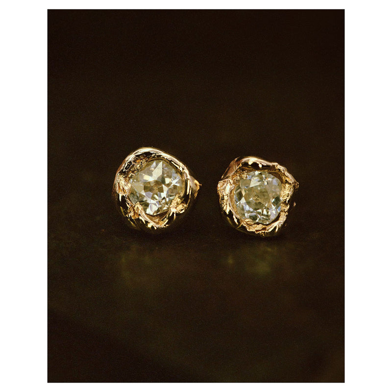 IV Old Cut Diamond Stud Earrings