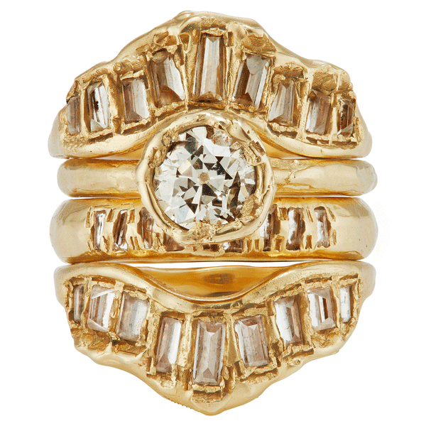 X 1.2ct Old Cut Diamond Organic Engagement Ring