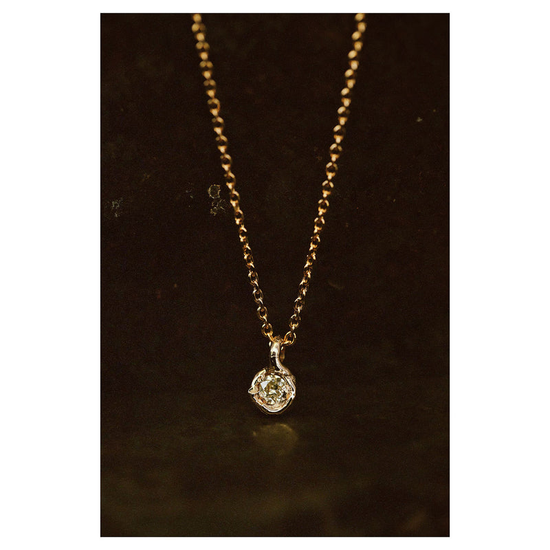 V Old Cut Diamond Nugget Pendant Necklace
