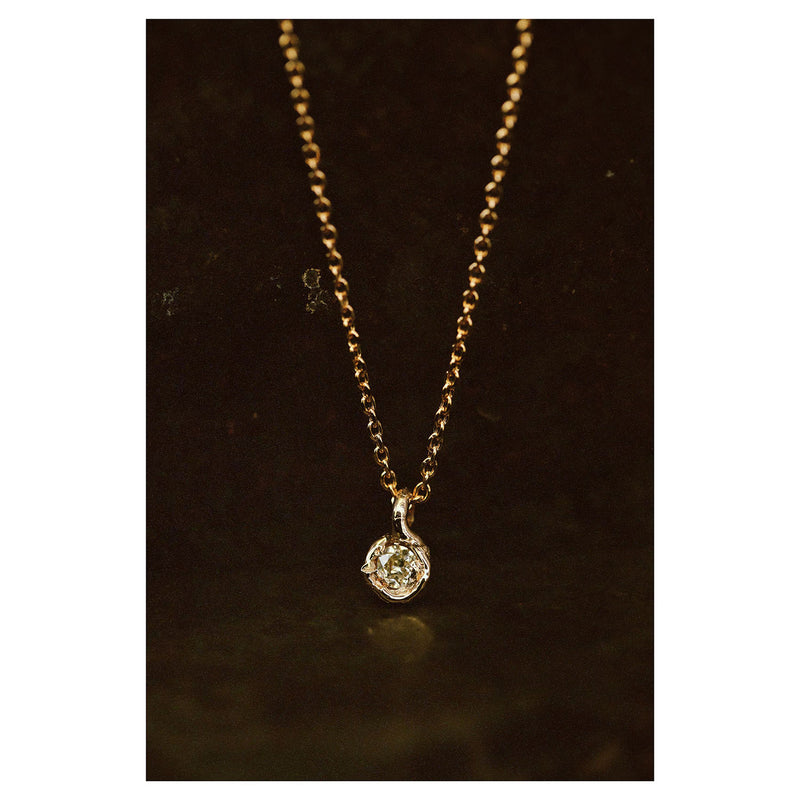 V Old Cut Diamond Nugget Pendant Necklace