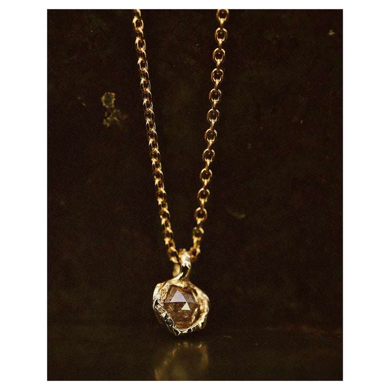 X 0.68ct Red Hexagonal Diamond Nugget Pendant Necklace