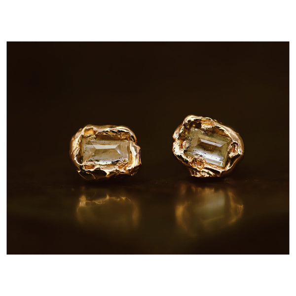 X Lemon Baguette Diamond Scatter Small Stud Earrings