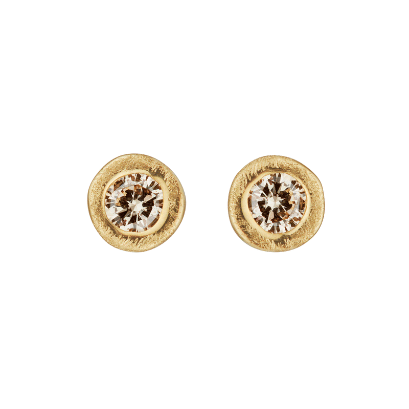 II 5mm Textured Diamond Stud Earrings