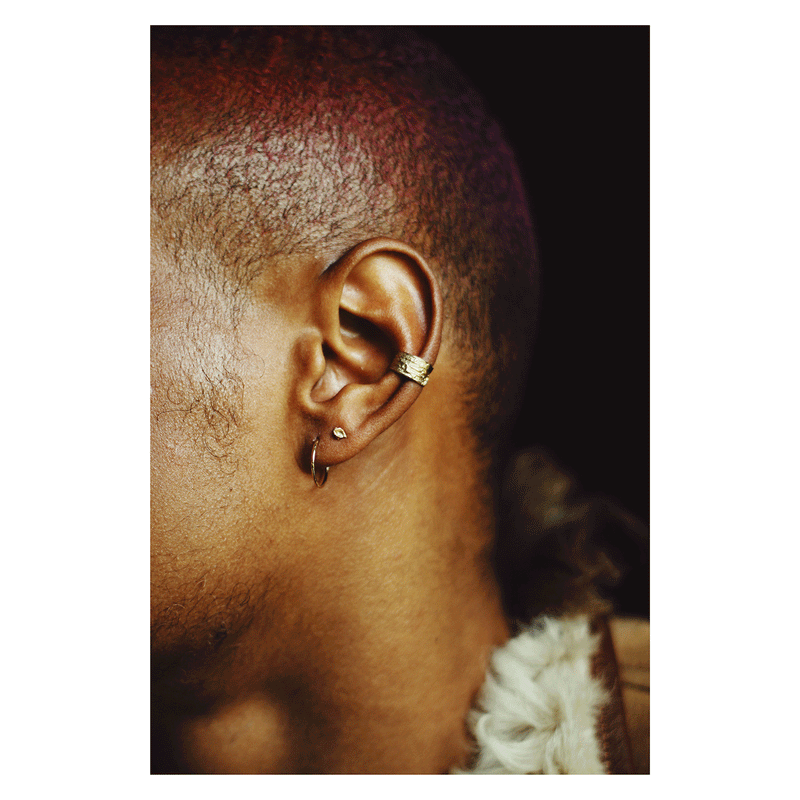 LI Hammered 12mm Single Clicker Hoop Earring