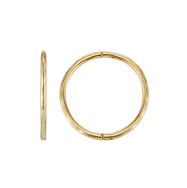 LI 12mm Hammered Single Clicker Hoop Earring