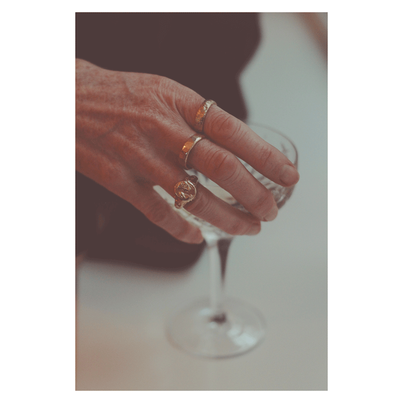 LXVI 5mm Gold Hammered Wedding Band