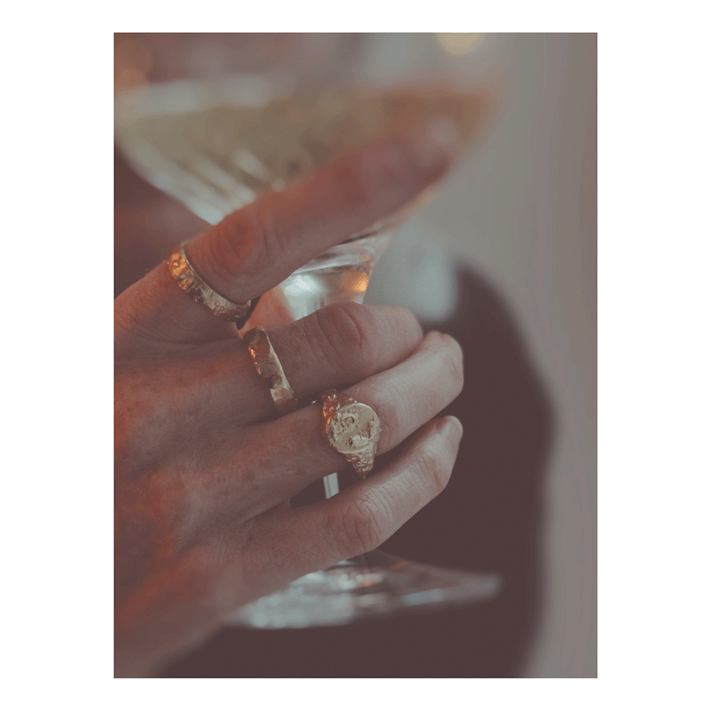 LXVI 5mm Gold Hammered Wedding Band