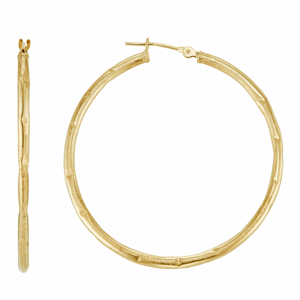 LI 40mm Wide Crush Hoop Earrings