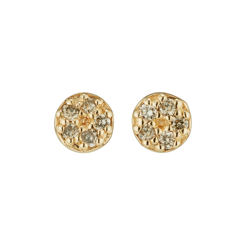 LII Gold & White Diamond Mini Scatter Cluster Stud Earrings