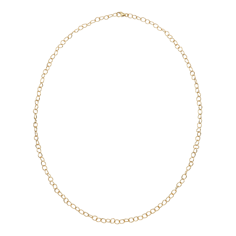 I Small Wide Twisted Gold Link Chain Necklace