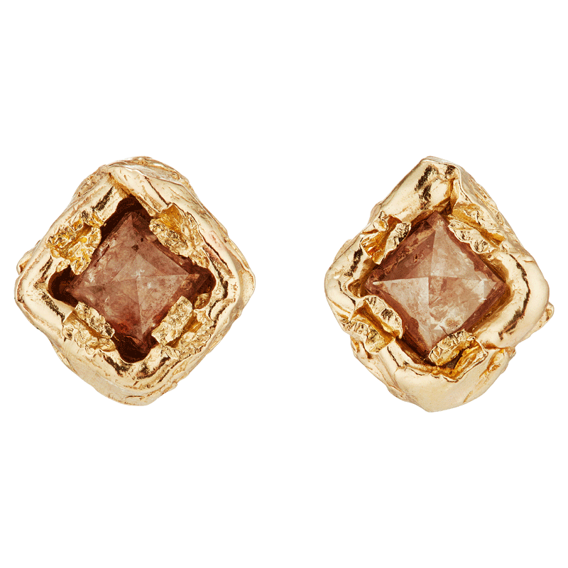 X 0.6ct Soft Pink Organic Diamond Stud Earrings