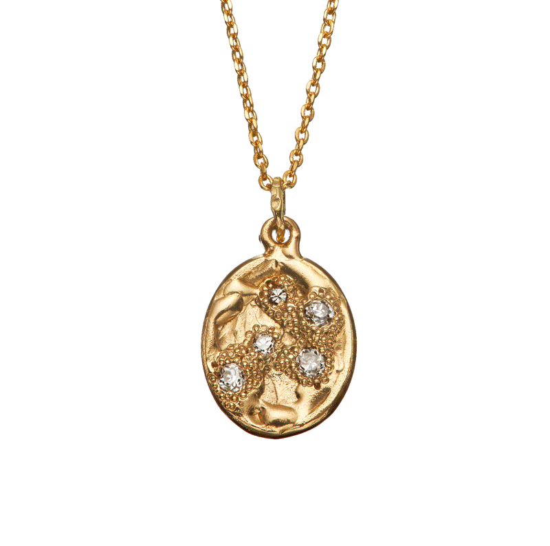X Old Cut Small Oval Pendant Necklace