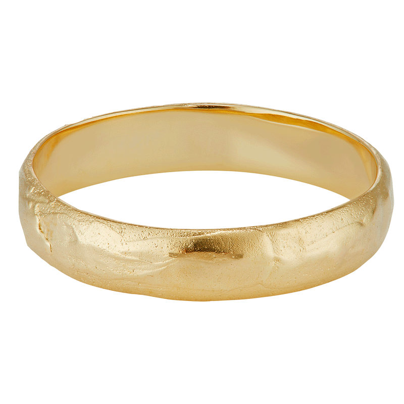 XIX 4mm Gold Erosive Court Shape Wedding Band