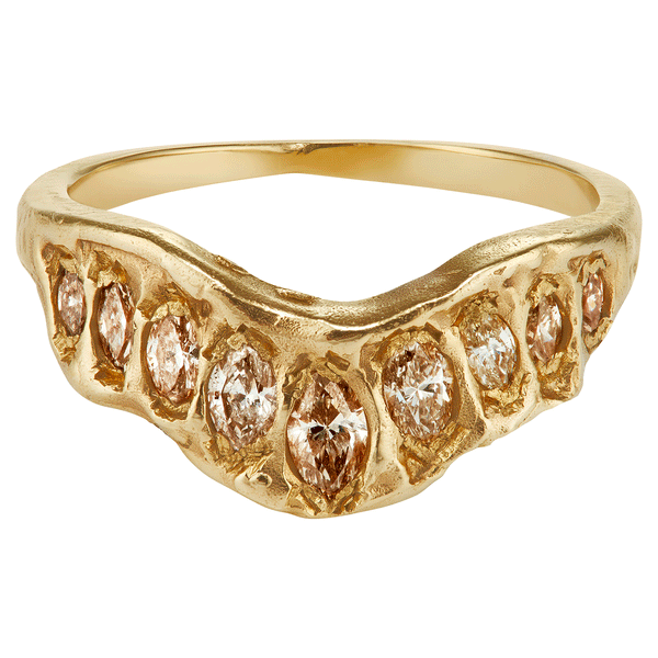 LX Marquise Diamond V Shape Scatter Ring