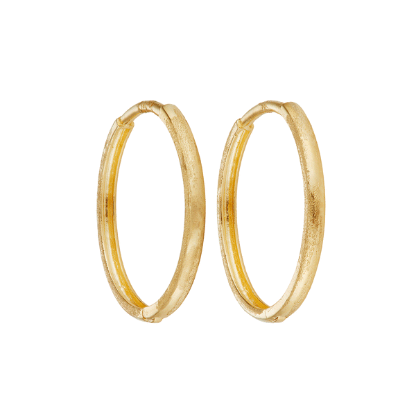 LI 15mm Textured Hoop Earrings