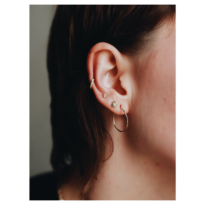 LI Gold Nugget Stud Earrings - All Sizes